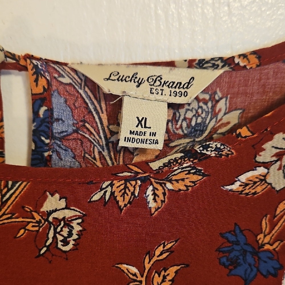 Lucky Brand Orange Bishop Sleeve Sundress - Picture 2 of 3
